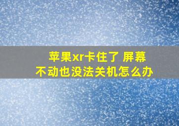 苹果xr卡住了 屏幕不动也没法关机怎么办